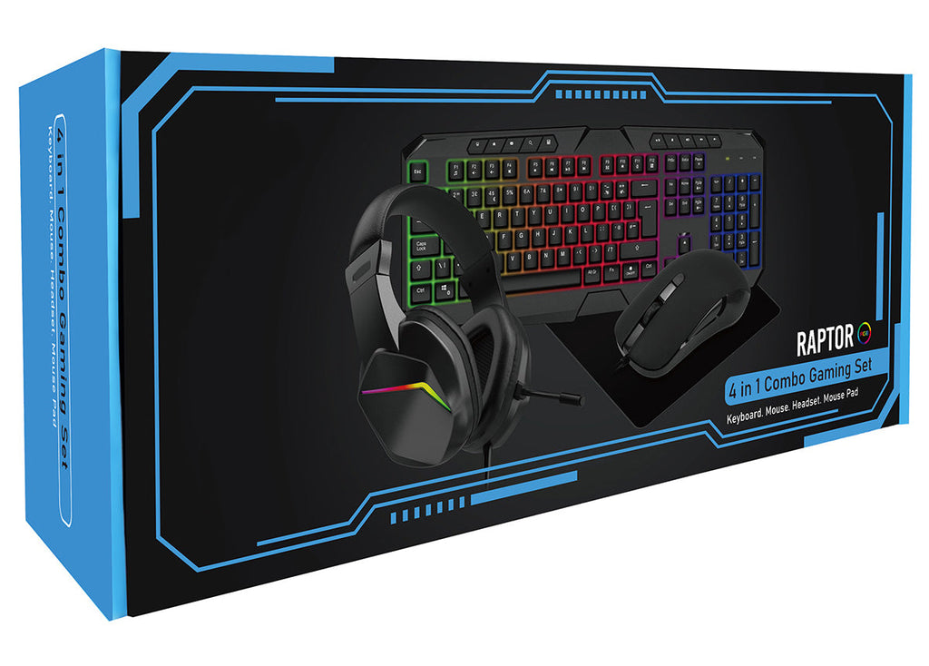 CIT Raptor 4-in-1 RGB Keyboard, Mouse, Headset & Mouse Mat - KB-GAM-RAP/COMBO